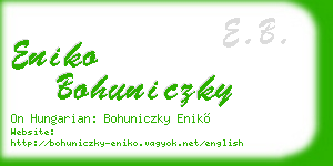 eniko bohuniczky business card