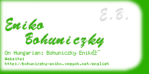 eniko bohuniczky business card